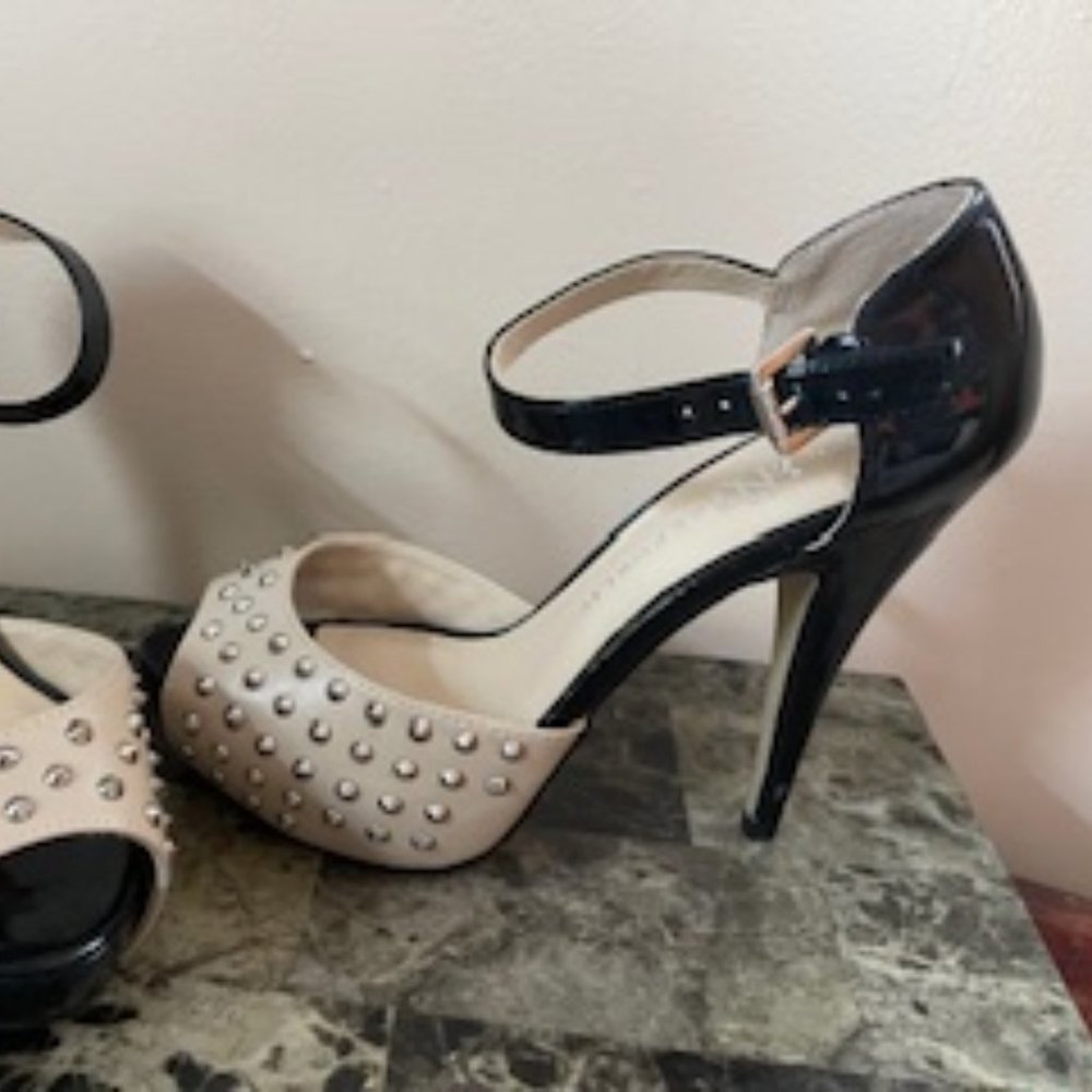 Rock Republic stud nude and black strap high heels